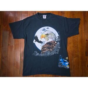 Vintage TNT Soaring Eagle Moon w/ Night Sky Side decal Men's Large T-shirt